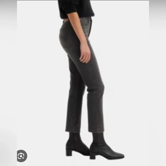 Levi’s Wedgie Straight Jeans Black / Gray Size 27 High Rise - Picture 2 of 8